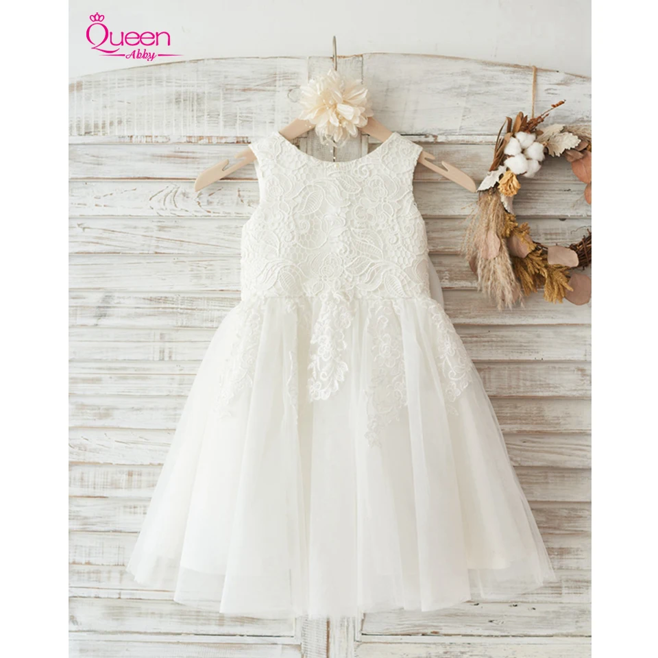 Бальное платье для причастия 2019 кружевное Тюлевое принцессы с аппликацией