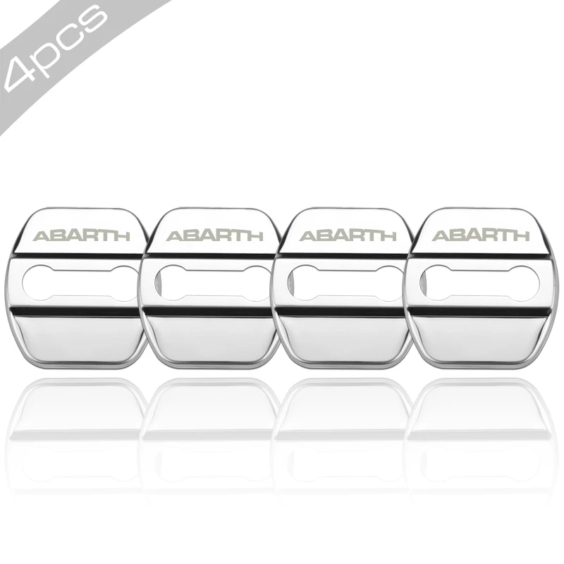 4 шт. авто нержавеющая сталь защита двери замок крышка для Fiat abarth 500 500L 500X Viaggio Ottimo Bravo стайлинга автомобилей - Цвет: style A silver