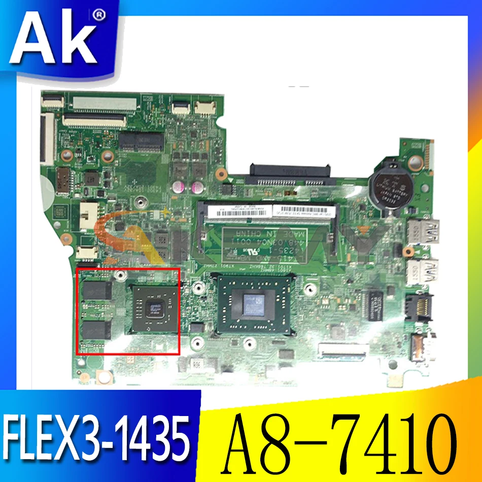 Akemy For Lenovo IdeaPad FLEX3-1435 Laptop Motherboard 448.03N04.0011 CPU A8-7410 GPU R5 M330 2G 100% Test Work | Компьютеры и офис