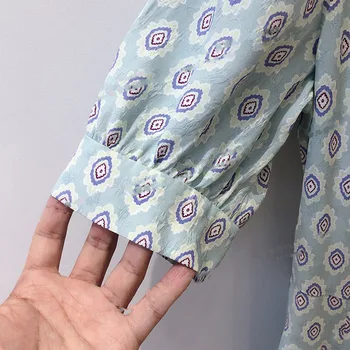 

Women's Dress Short Sleeve Print Lace-up Female V-neck Dresses