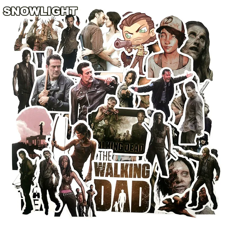 

50Pcs/a lot The Walking Dead Season 7 Stickers for Luggage Motorcycle Bicycle Helmet Laptop Skateboard For Kids Toys