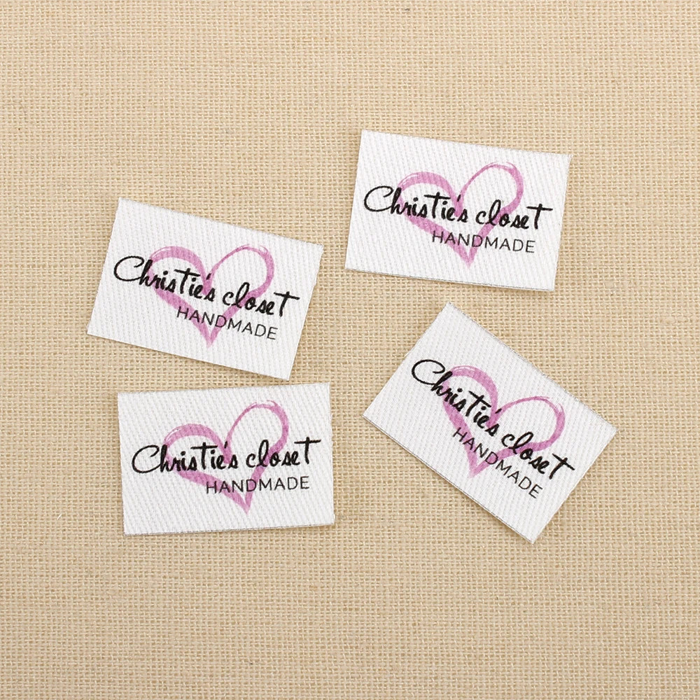 

100pcs Ironing Labels, Logo or Text, Personalized Brand , Clothing Labels, Custom Design, Fabric tags (TB3110)