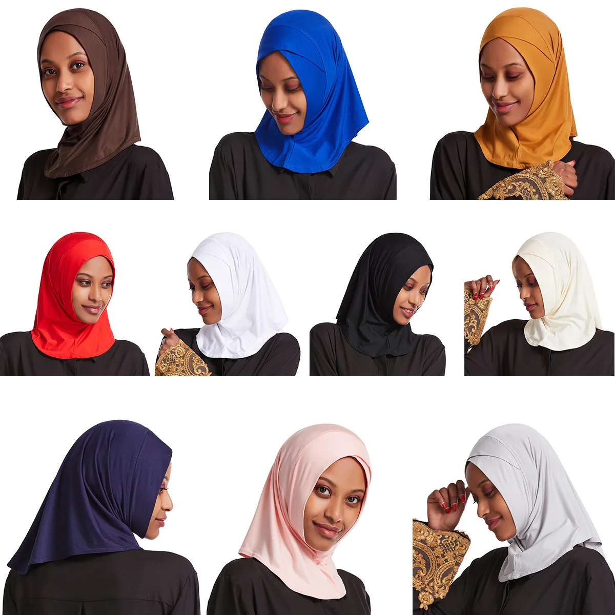 

2020 soft modal inner Hijab Caps Muslim stretch Turban cap Islamic full Underscarf Bonnet hat female headband tube cap turbante