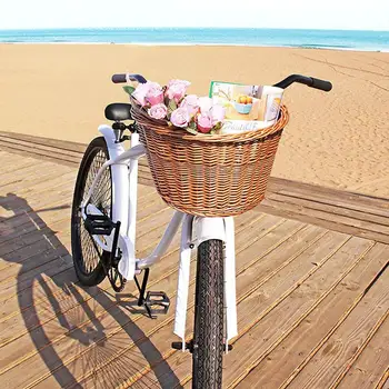

Children's Vintage Rattan Bicycle Baskets Bicycle Balance Car Baskets Bike Scooter Basket Kids Bike Cart Plastic Handbag 2020