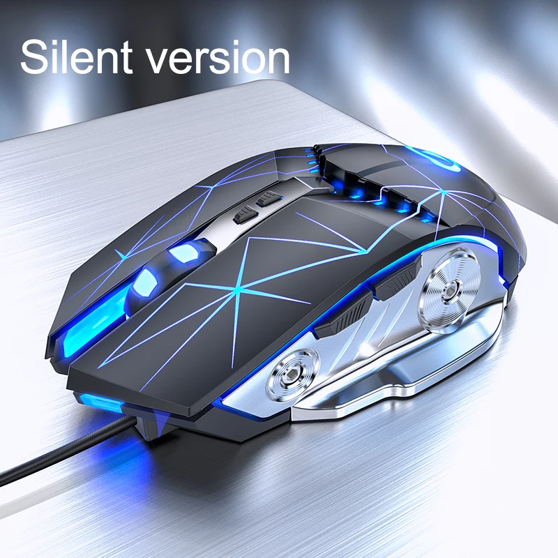 Starry silent Проводная игровая мышь 3200 dpi дышащий светодиодный E-Sports Механическая Бесшумная мышь для геймеров оптическая мышь Sens для ноутбука компьютера геймера - Цвет: Starry silent