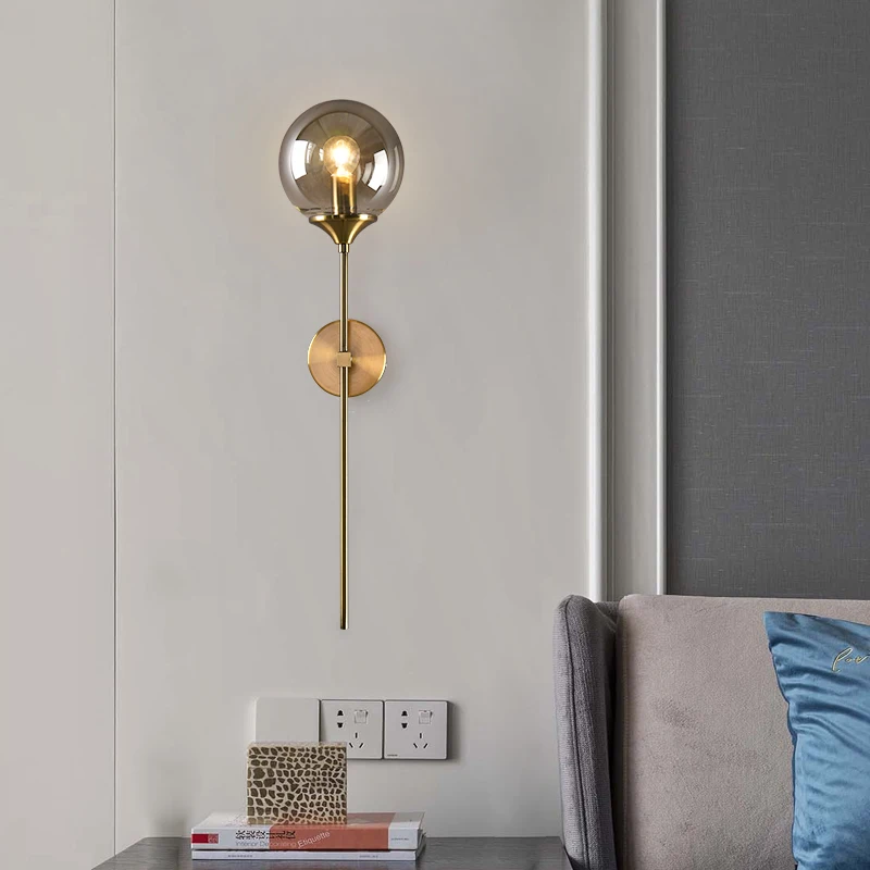 

Nordic Glass LED Wall Lamps Living Room Background Wall Lights for Bedside Reading Aisle Home Indoor Decoration Lighting