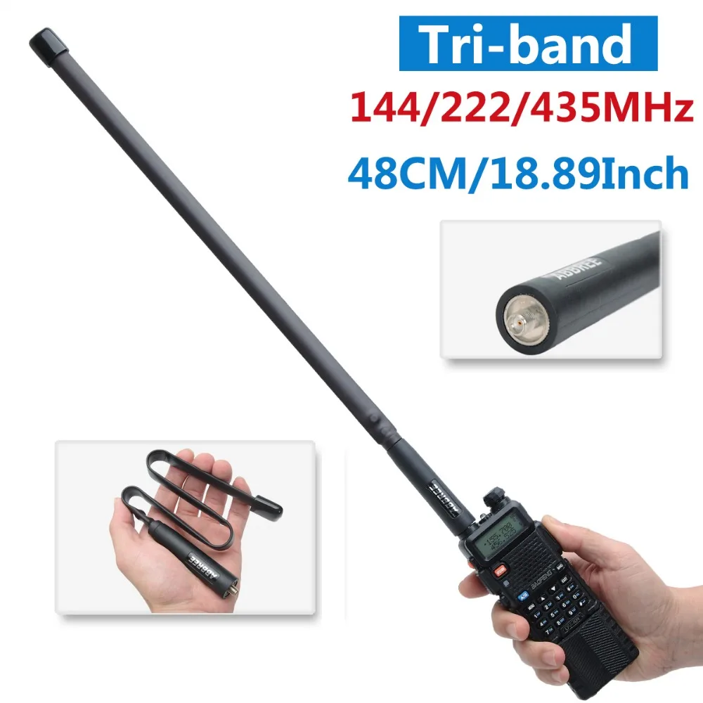 ABBREE Tri-band 144/222/435 МГц Тактический антенна для Baofeng BF-R3 UV-82T UV-5RX3 UV-82X3, BTECH UV-5X3 Любительская рация радио