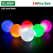 10Pcs LED Light Up Golf Balls Glow Flashing In the Dark Night Golf Balls Multi Color Training Golf Practice Balls Gifts