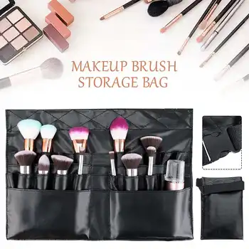 

Makeup Bag 21 Pockets Foldable Foundation Cosmetic Eyeshadow Brushes Storage Waist Bag Professional PU Leather Cosmetic Bags