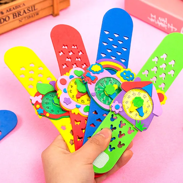 3Piece DIY EVA Foam Craft Children Watches For Boys Girls Kids Educational Toys Knutselen Kinderen Activités Enfants Creatifs 4