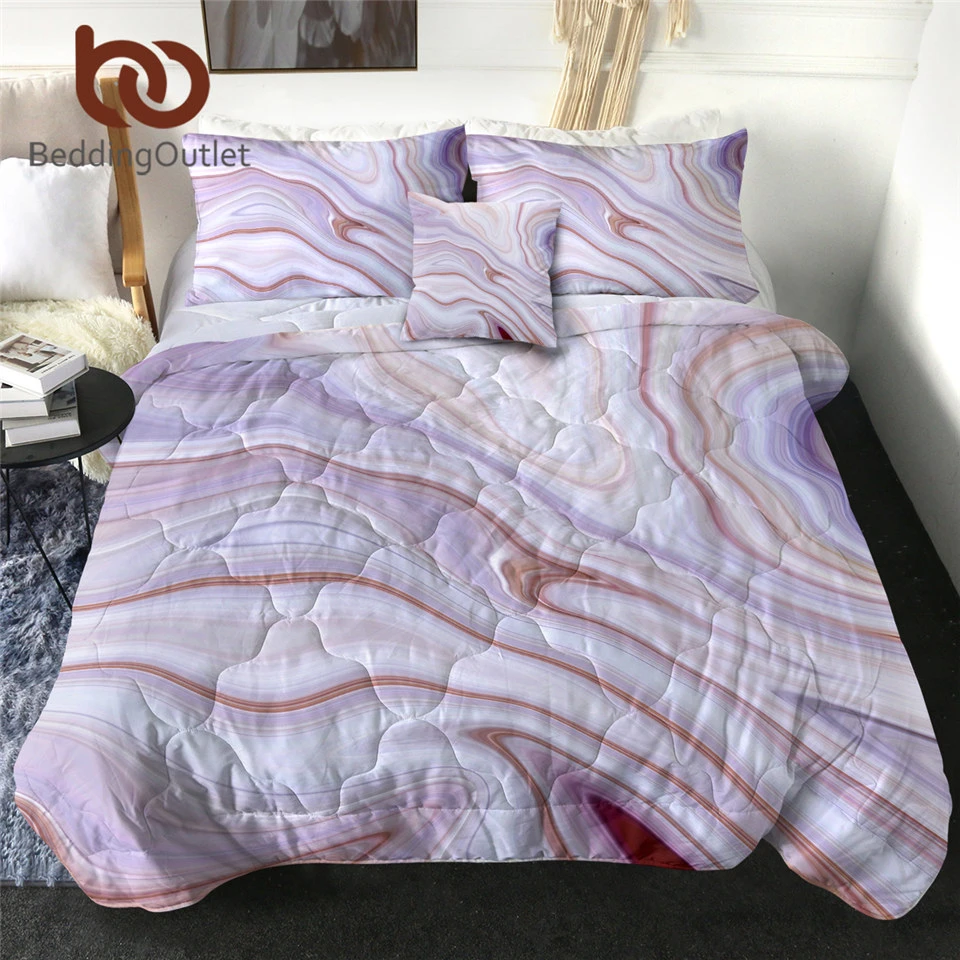 BeddingOutlet Colcha fina De mármol con rocas De acuarela, manta De morada textura De piedra, Colcha cálida De Cama|Colchas| - AliExpress