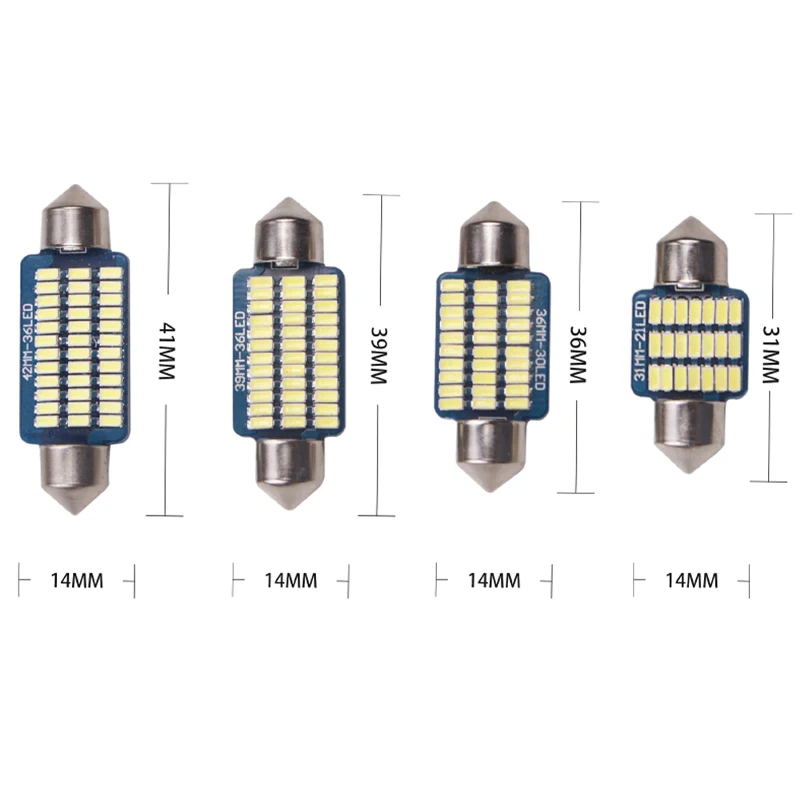 1 шт. Canbus автомобильный C5W светодиодный 31 36 39 41 мм внутренний свет 4014 чипы светодиодные лампочки Автомобильный купол без ошибок авто лампа для чтения в помещении