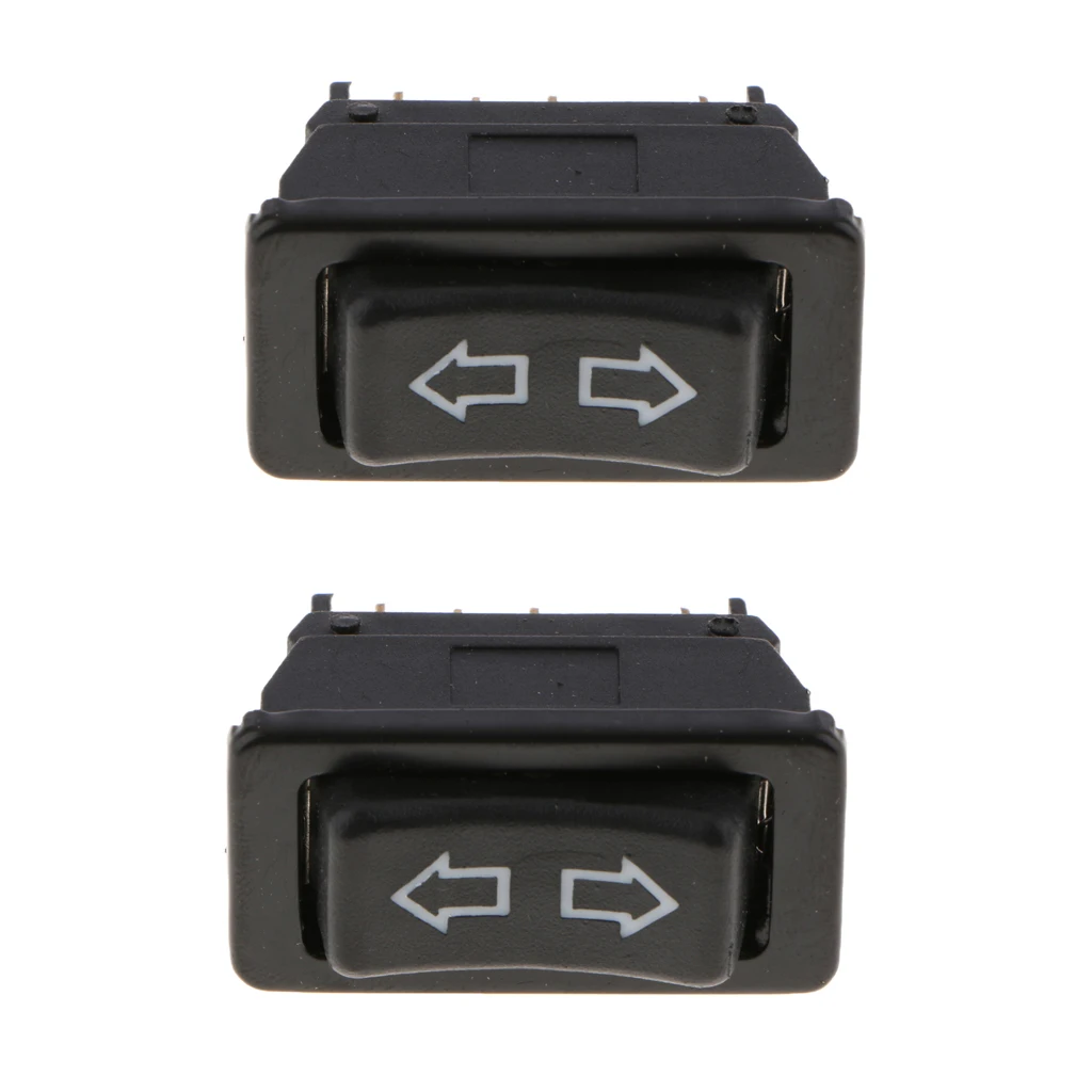 2pcs Car 2 Rows Electric Power Window Master Control Switch Green Led Light
