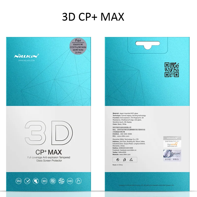 Nillkin 3D DS CP + Max закаленное стекло для Xiaomi Mi Note 10 Note10 Pro изогнутый защитный олеофобный