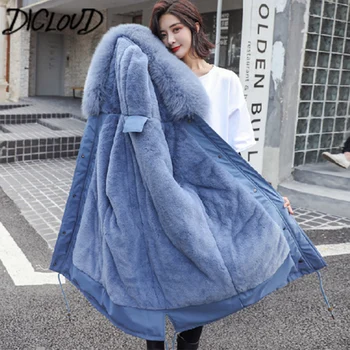 

Casual Autumn Winter Long Coat Ladies Plush Warm Slim Hooded Jacket Women Korean Fashion Loose Plus Size Thick Coats Female