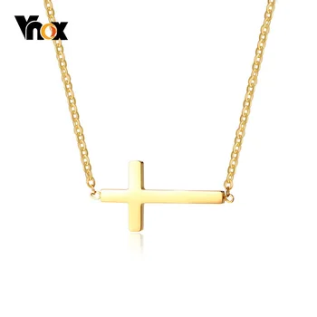 

Vnox Elegant Cross Women Choker Necklace Stainless Steel Adjustable Chain Trendy Female Lady Party Jewelry Gift