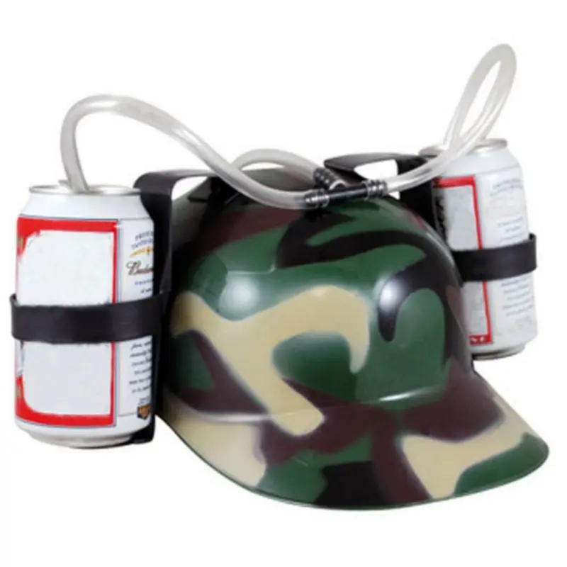 

Funny Beverage Helmet Drinking Beer Soda Miner Can Holder Hat Cool Lazy Straw Cap Birthday Party Prop Toy