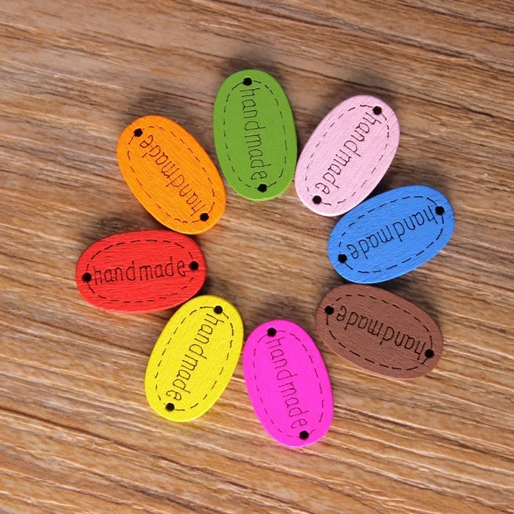 

Random Mixed Color "handmade" Wood Sewing Buttons Scrapbooking Multicolor DIY Accessory 100 Pcs/lot