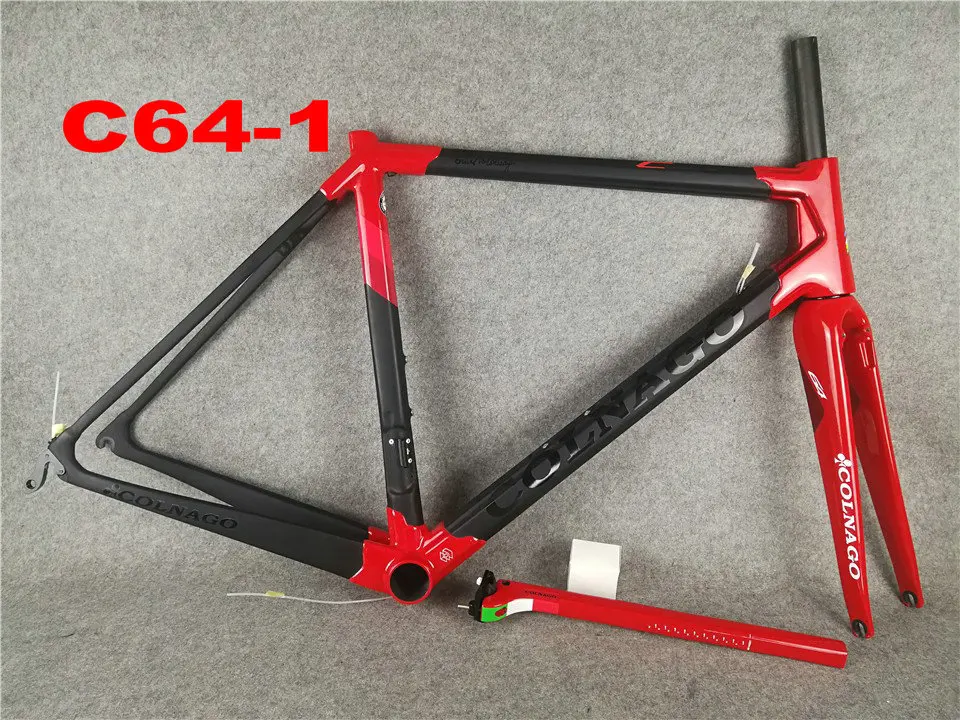 Карбоновая дорожная рама Италия флаг Colnago C64 красный PJRI углеродное волокно дорожный велосипед набор