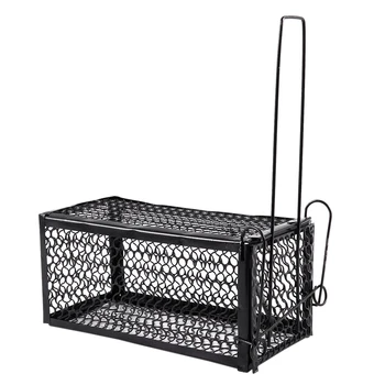 

New Humane Rat Cage Trap Live Animal Catcher No Poison Pest Control Indoor+Outdoor Black