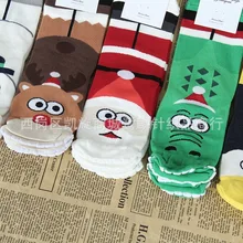 Рождественские носки с рисунками животных, олень, снеговик, Санта Клаус, утка, крокодил, милые забавные женские хлопковые носки на осень и зиму