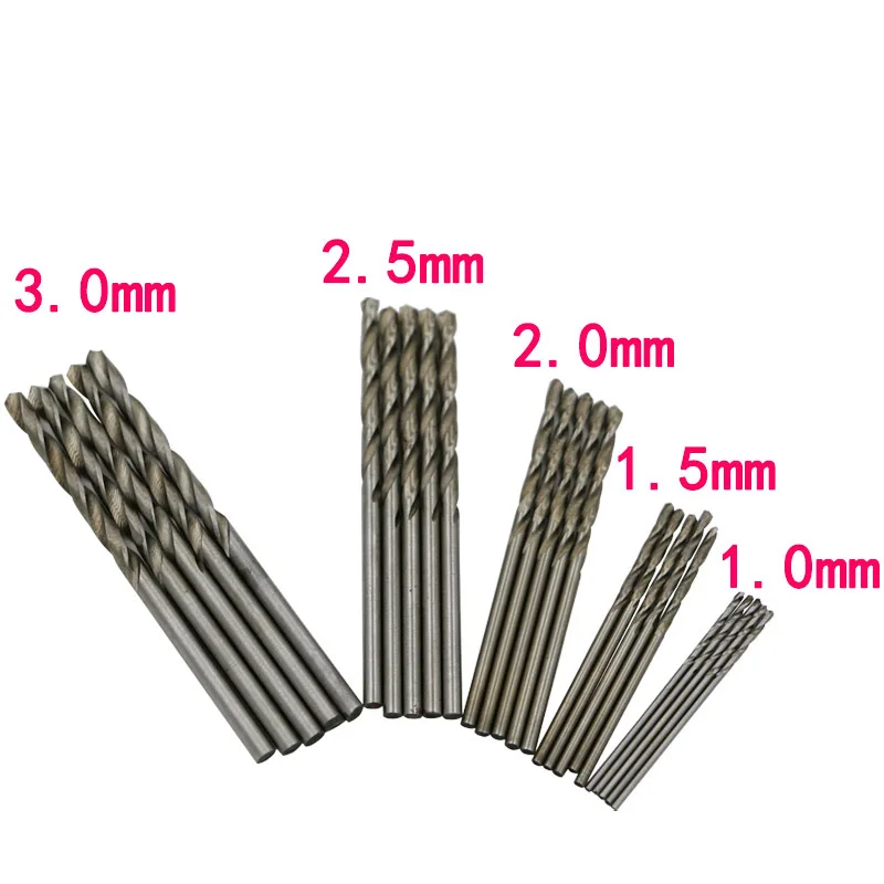 

10pcs Hss hand twist drill bit Set 0.6-4.0mm Straight Shank drill bit power tool Small Cutting Resistance for Metal Wood Plastic