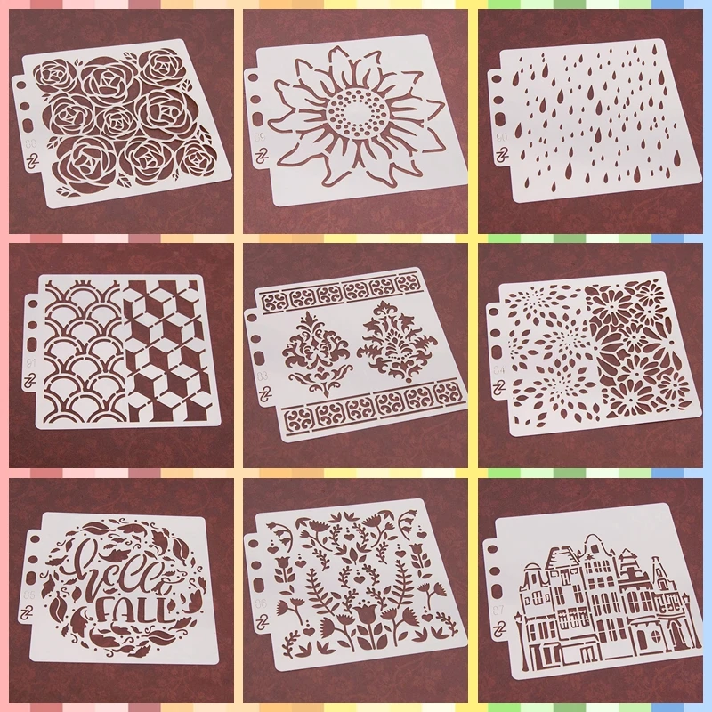 Трафареты с изображением цветов/дождевых капель/дома/черепа для настенной