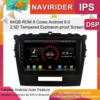 

Car Multimedia Player 9inch IPS Screen Monitor GPS tape recorder Bluetooth Android 9.0 For SUZUKI Grand Vitara 2016 Auto Audio