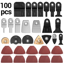 

100pcs Quick-release HCS/Japan-tooth/Bi-metal Oscillating Tool Multi-function Tool Saw Blades Cutting Renovator Trimmer Blades