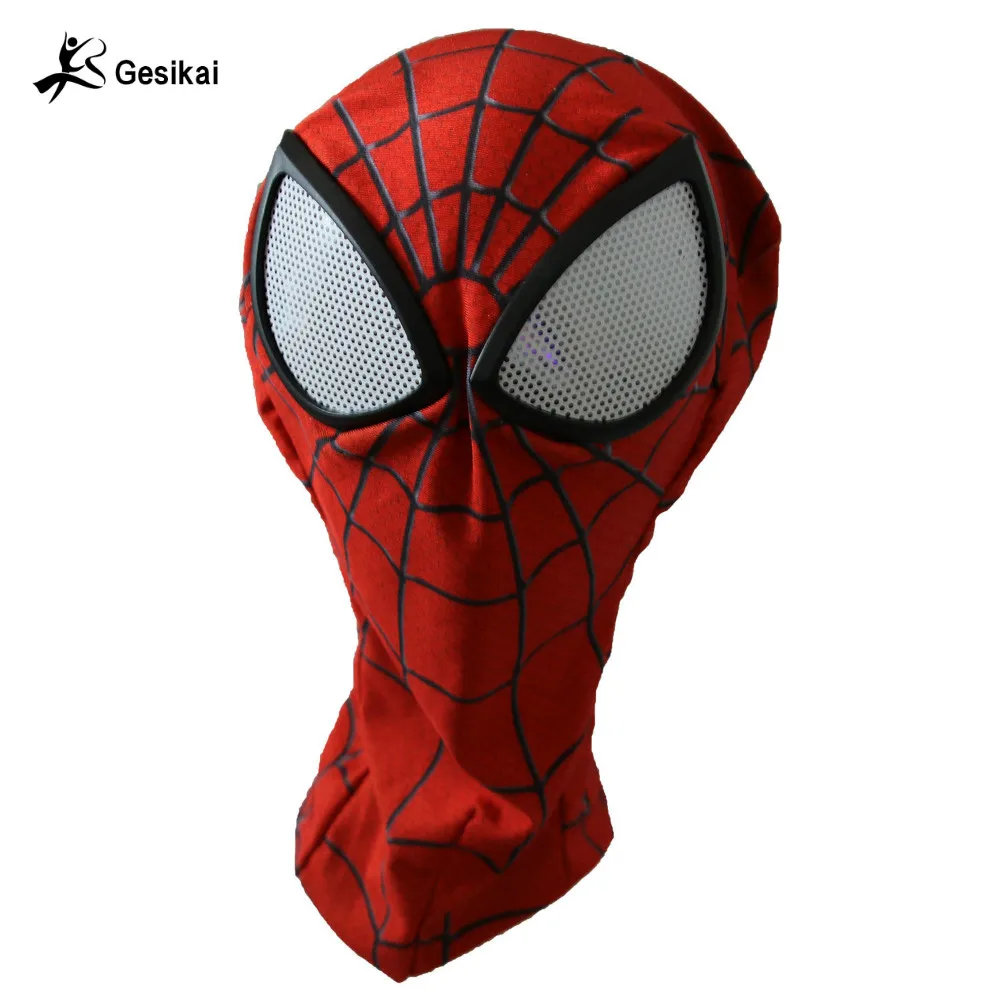 24 Ore Spediti Mens Spandex Spider Mask 3D Venom Full Face Spider Pu Lenti Copricapo Uomo Spider Maschere Di Halloween
