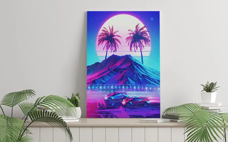 Synthwave Ретро электро плакат, настенный Арт холст для гостиной, дома, спальни, кабинета, комнаты в общежитии, художественные украшения, принты