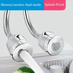 Two Speed Water Outlet Kitchen Faucet Sprayer ABS + Stainless Steel Splash-Proof Universal Tap Aerator Rotatable Filter