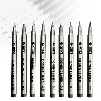 

1pc Pigment Liner Marker Pen 0.05 0.1 0.2 0.3 0.4 0.5 Black Permanent 0.8 Sketching Ink Gifts Students Stationery 0.6 Pens M8L3