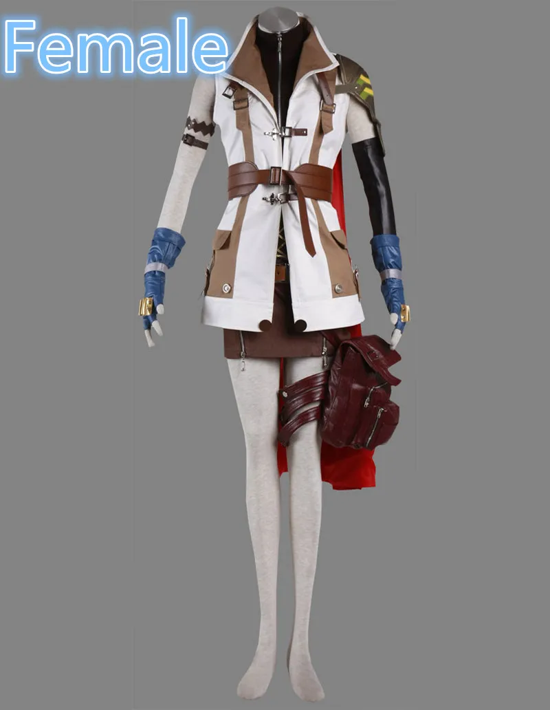 Ролевая игра Final Fantasy XIII Lightning cosplay LeiGuang Thunderbolt костюм платье манга Боевая Экипировка Новая - Цвет: Female