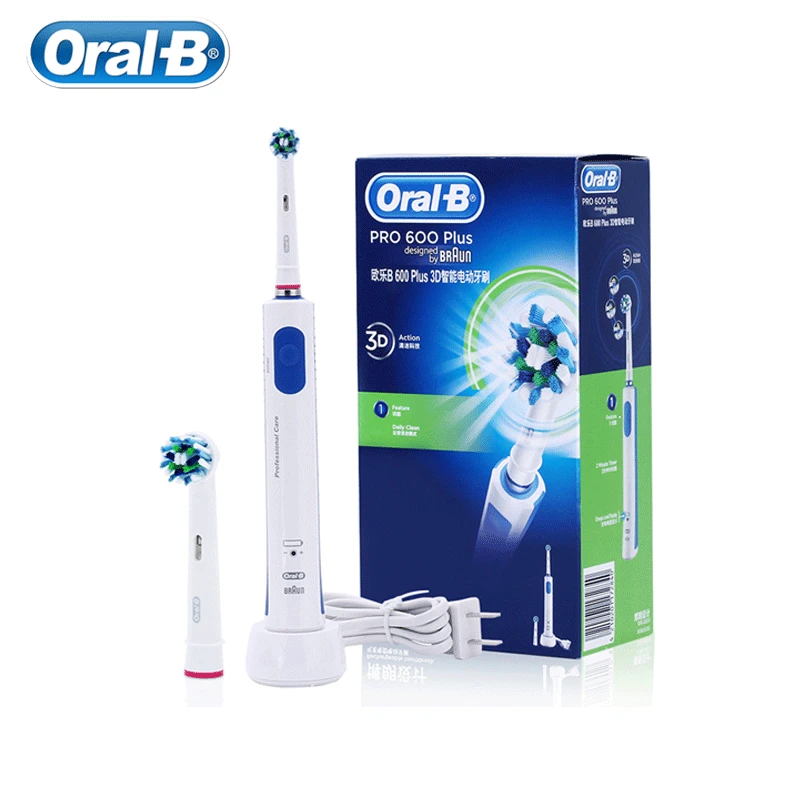 

Oral B Sonic Electric Toothbrush Pro600 Plus 3D Cleaning Waterproof Inductive Charge Teeth Brush 2 Minutes Timer Adult Brush