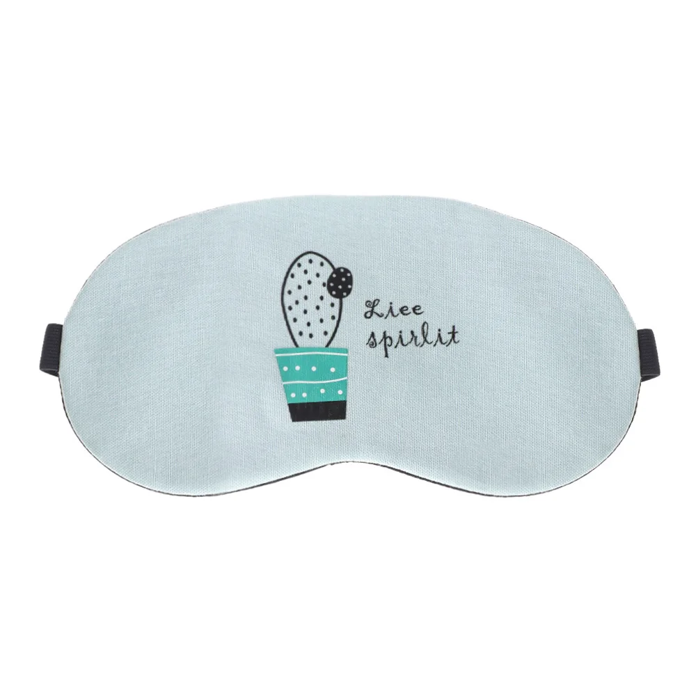 Light blue Горячая мода милый Кактус Маска Для Сна мягкая Мягкая повязка для сна чехол для отдыха Расслабляющая повязка на глаза для сна помощь маска для глаз 3D повязка для глаз - Цвет: Light blue