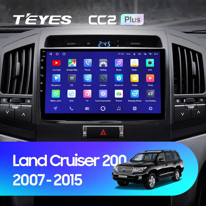 TEYES CC2L и CC2 Plus Штатная магнитола For Тойота Ленд Крузер 11 200 Toyota Land Cruiser 2007 2015 Android до 8