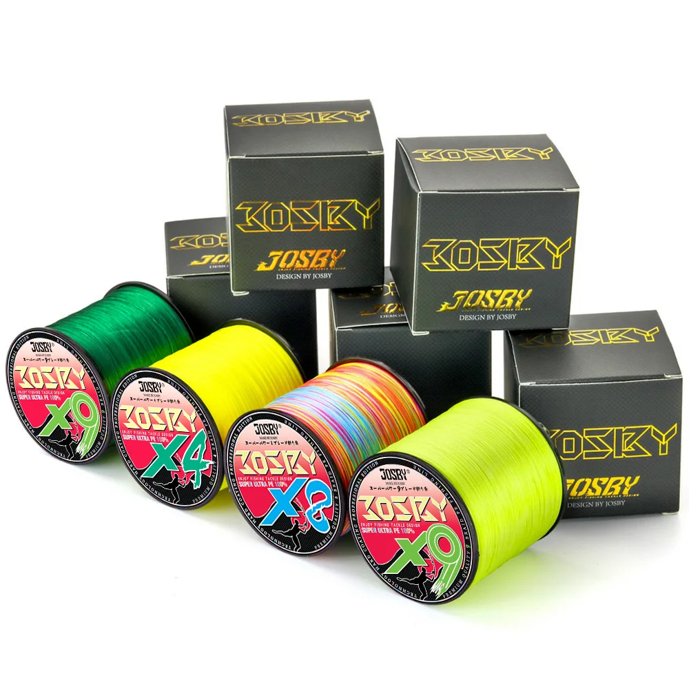 

JOSBY бренд 500 м 300 м 8/9 м 100% пряди плетеные сверхпрочные японские PE плетеные провода от 10 анг. Фунт. До 88 анг. Фунт.