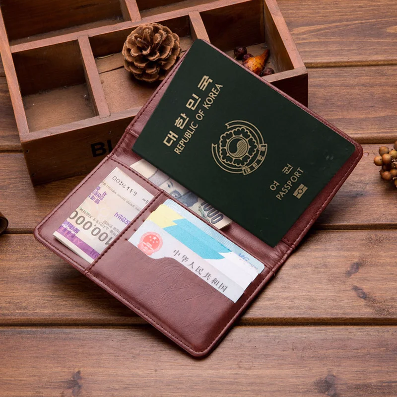 

Casual Women Men Pu Leather Wallet Thin Travel Coin Purse Money Bag ID Card Holder Passprot Cover Clutch Solid Black Blue
