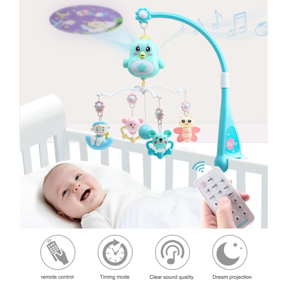 

New Baby baby rattles mobile wooden beads wind chimes toys for children room hanging bed decoration Cradle Rotating Bracket Toys