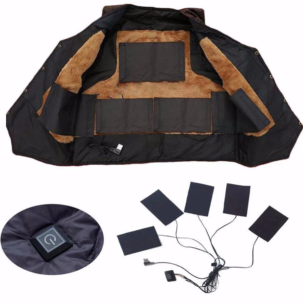 

1 Set USB Electric Heated Jacket Heating Pad Outdoor Themal Warm Winter Heating Vest Pads For DIY Heated Clothing Vest Pad