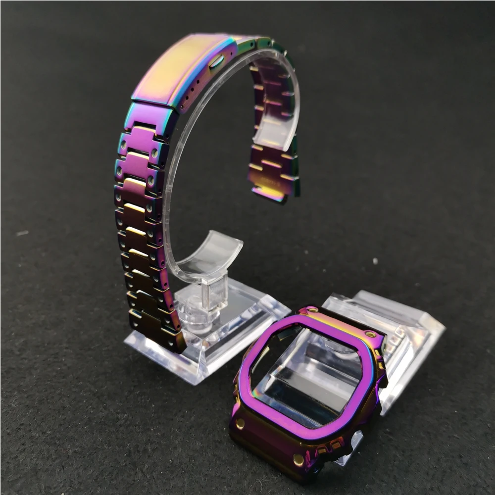 Pulseira de Relógio Pulseira com Ferramentas Moldura para Dw5600 Metal Pulseira Inoxidável Case Reparo Gwm5610 Gw5000 Aço