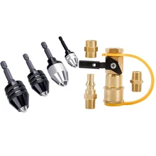 

4Pcs Keyless Drill Chuck with 4Pcs RV Propane Quick Connecting Adapter