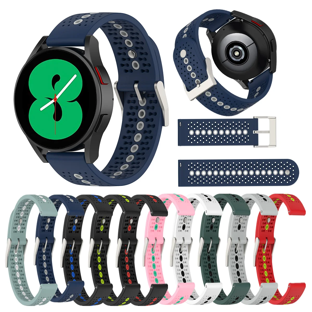 

Ремешок силиконовый для Samsung Galaxy Watch 4 Active 2 Gear S3 Sport Garmin Fenix, браслет для часов Huawei Watch GT, 20 мм 22 мм