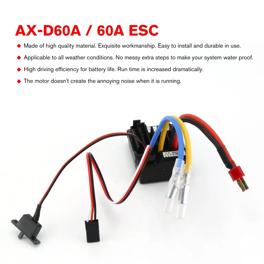 

AX-D60A Electric Tuning Waterproof 60A Motor Climbing ESC Car Kit for Climbing Cars Trucks Off-road Vehicles Flat Sports Cars