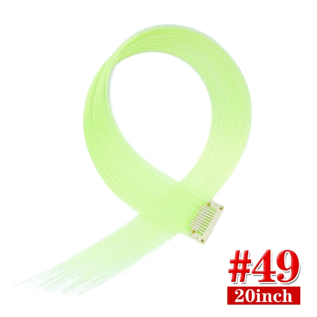 Clip in Hair Extensions Highlights Straight Long Hairpiece Hair Accessories for Girls Women Kids Doll Hair Pieces Wigs Pieces 49