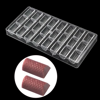 

24 hold Diamond surface Strip Chocolate bar Molds,bonbon cake decoration Polycarbonate candy mold,Dessert Bakeware baking mold