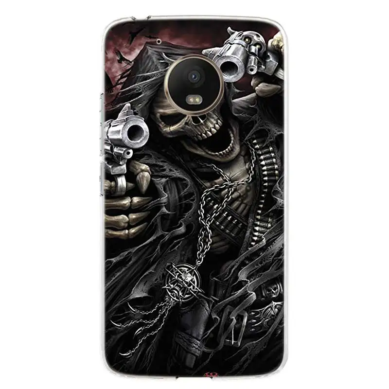 TW132-3 Grim Reaper Skull Skeleton чехол для телефона для Motorola Moto G7 G6 G5S G5 E4 Plus G4 E5 Play power EU Подарочный чехол с рисунком - Цвет: TW132-3