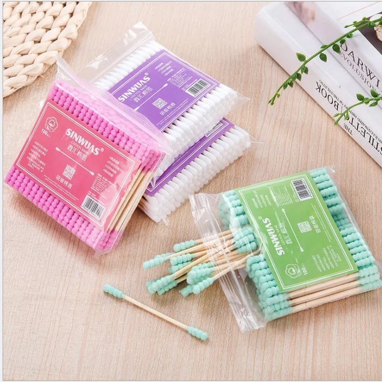 Yooap baby cotton swab Double Head Cotton Swab Women Makeup Cotton Buds Tip For Medical Wood Sticks Nose Ears Cleaning Tools
