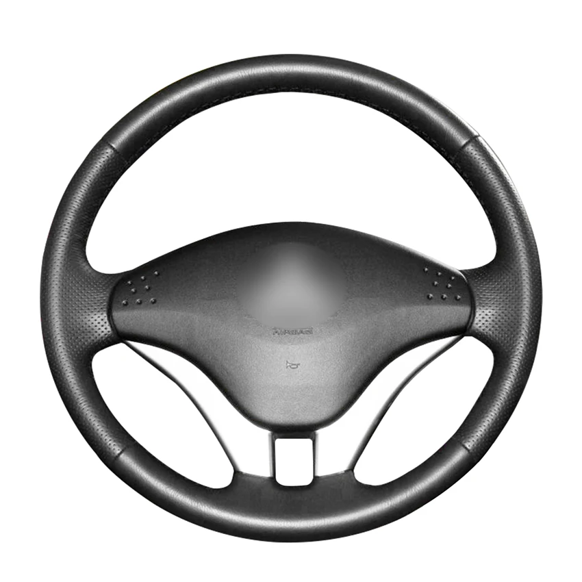 Black PU Artificial Leather Car Steering Wheel Cover for Mitsubishi